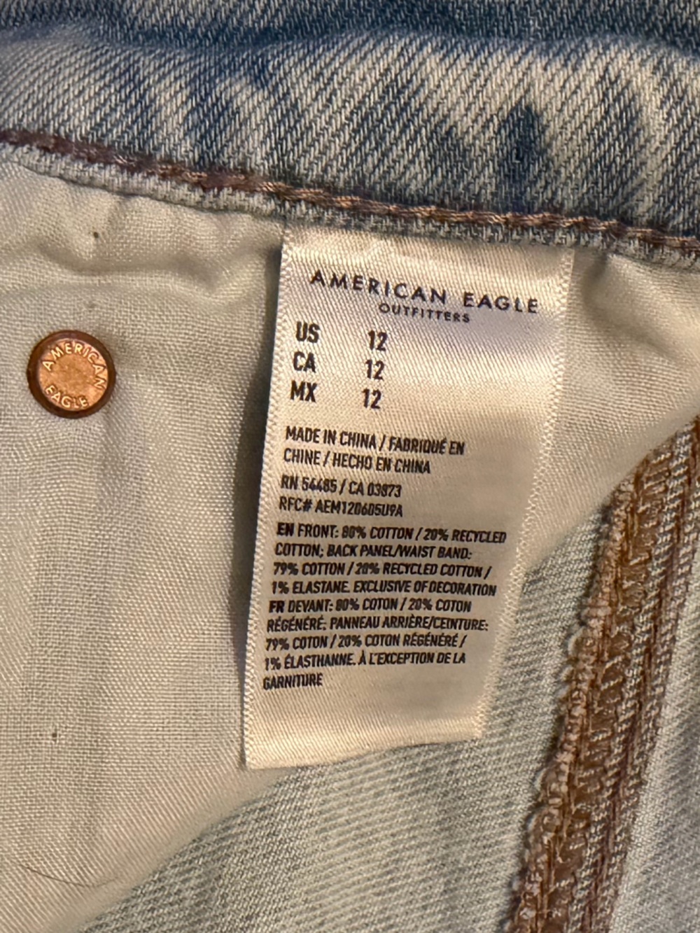 American Eagle Outfitters Light Blue Distressed Denim Cutoff Shorts - Picture 3 of 8